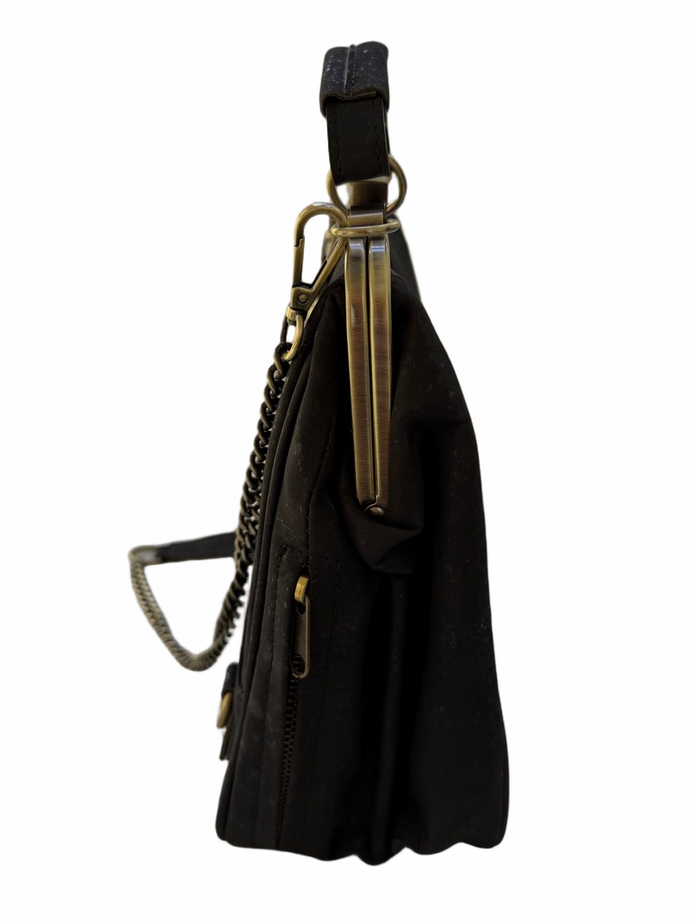 Laflore Paris Bebebark Convertible Purse Bag Backpack Black Cork EUC - Picture 8 of 16